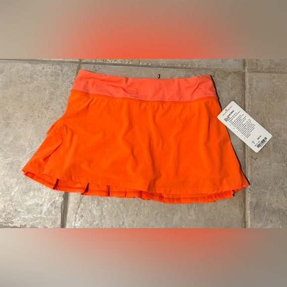 Y2K Lululemon Run Pace Setter Skirt Golf Tennis Pizzaz Orange Sz 6 Rare Retired - Picture 12 of 14